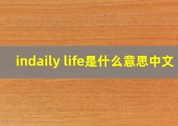 indaily life是什么意思中文